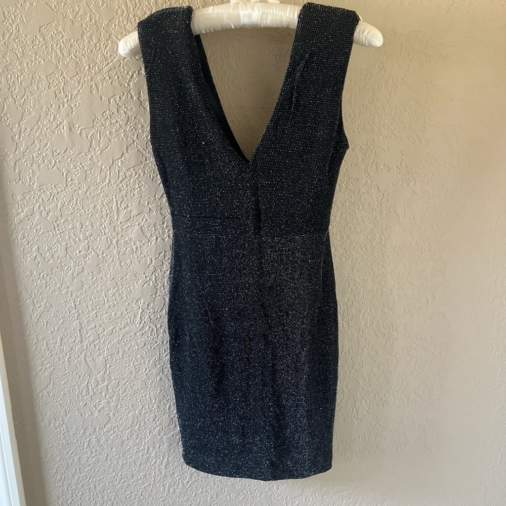 Forever 21 Black Glitter Backless Dress